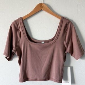 NWT Lululemon Ribbed Held Tight Tee size 10 color Dusty Bronze